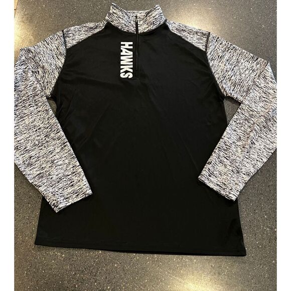 HAWKS pullover sweatshirt black half zip size M - Picture 2 of 6